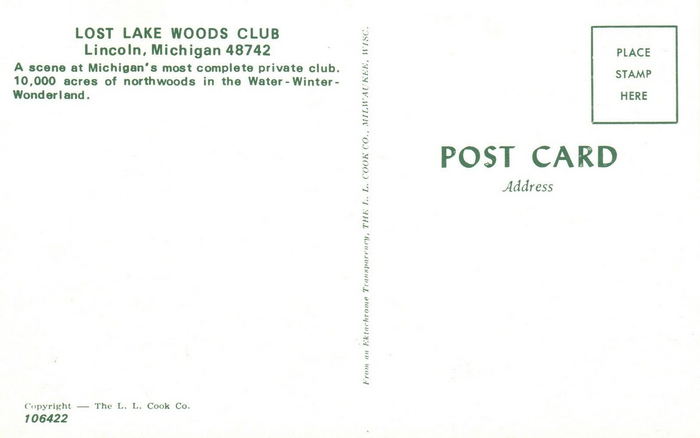 Lost Lake Woods Club - Vintage Postcard Back